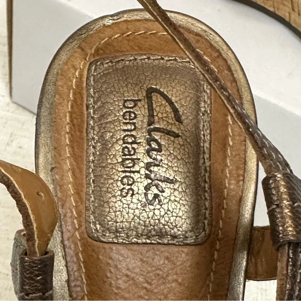 Clarks Brown Sandals Strappy Medium Heel 🌴☀️ - Picture 2 of 10